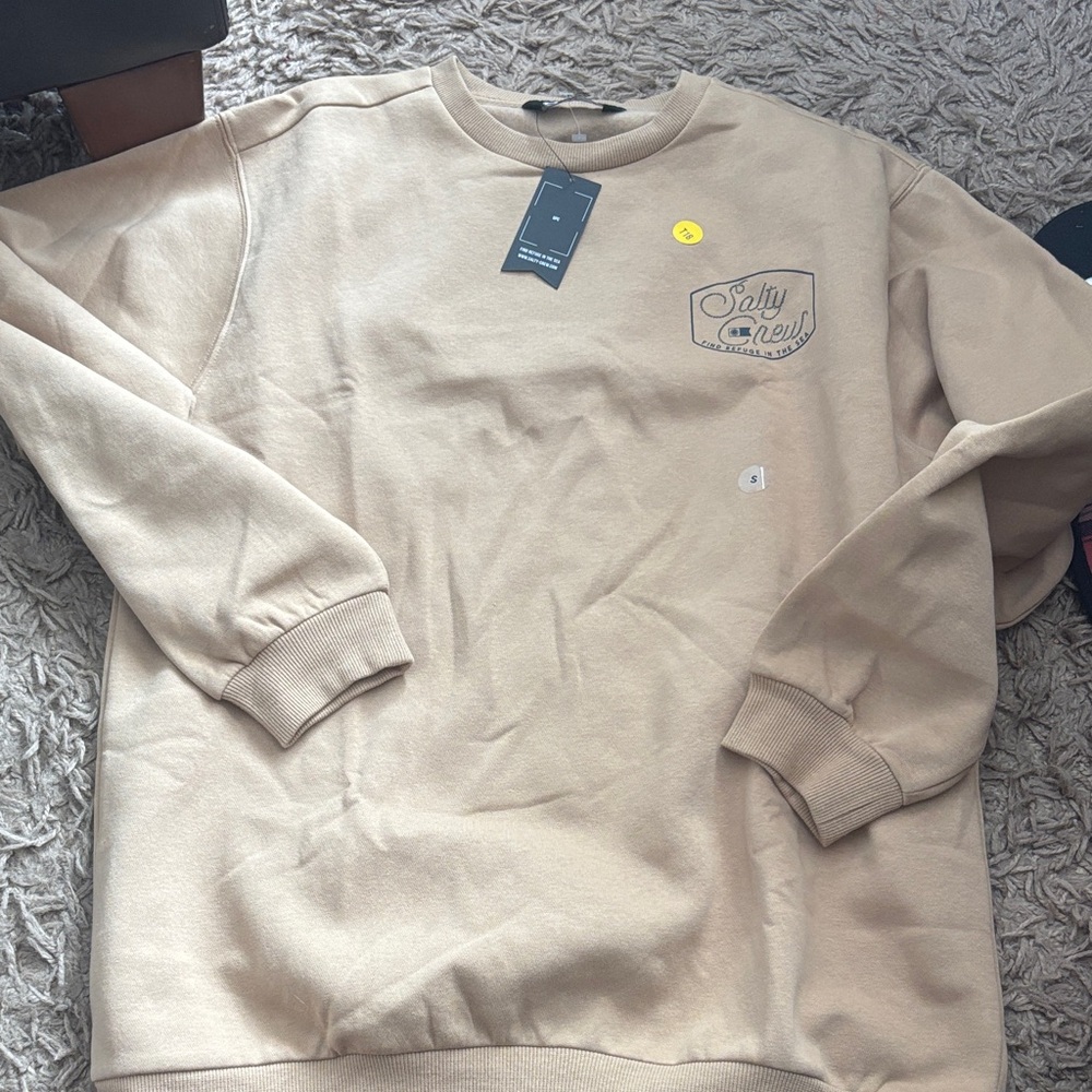 Salty Crew Men's Beige Crewneck Sweater